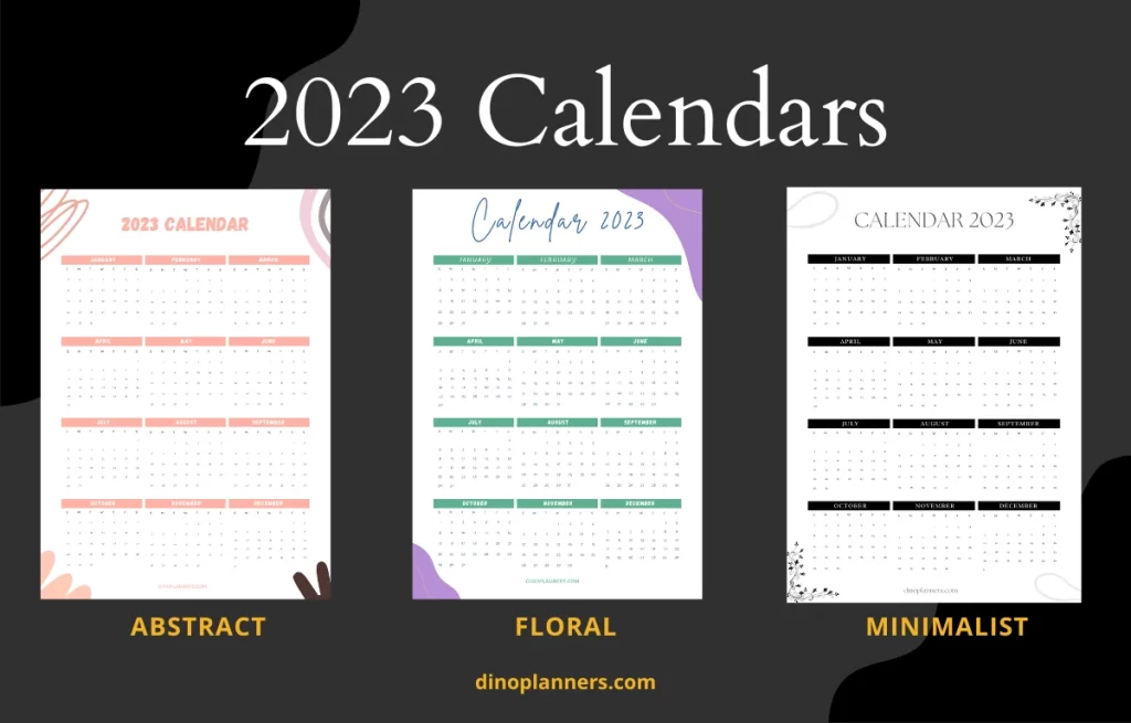2023 yearly calendars