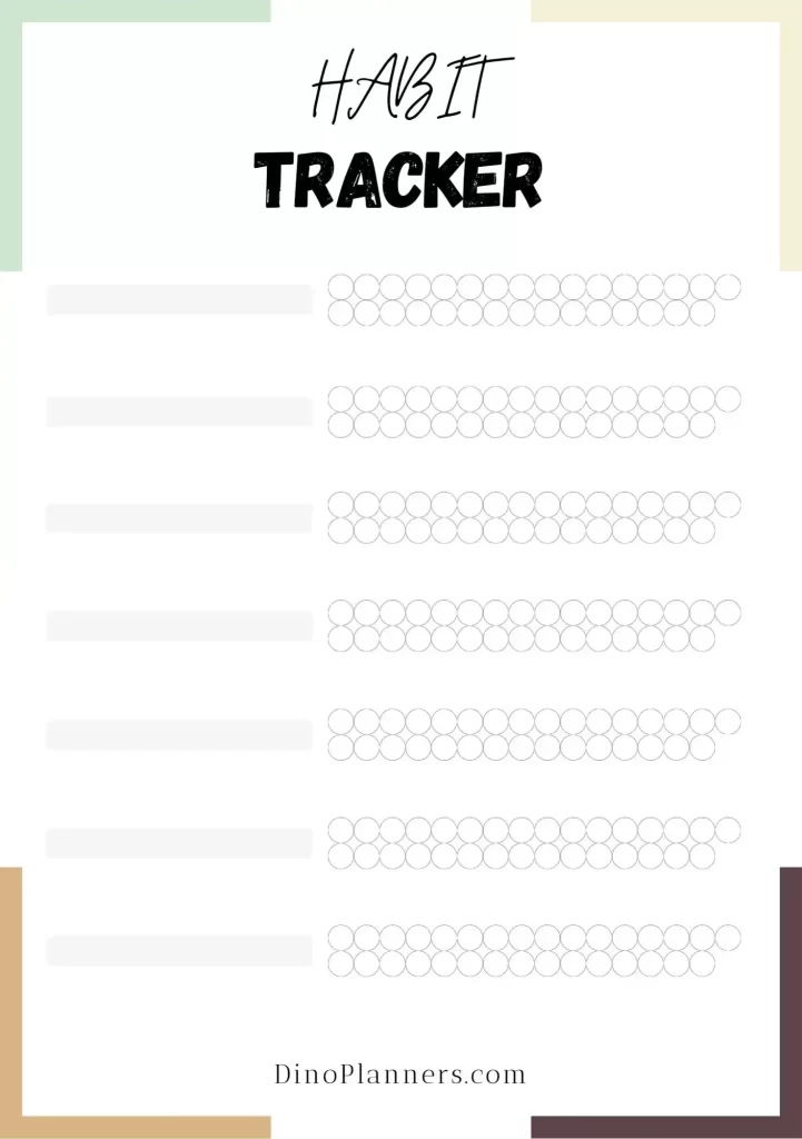 Cute Habit Tracker Template