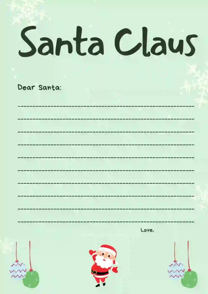 Letter to Santa printable