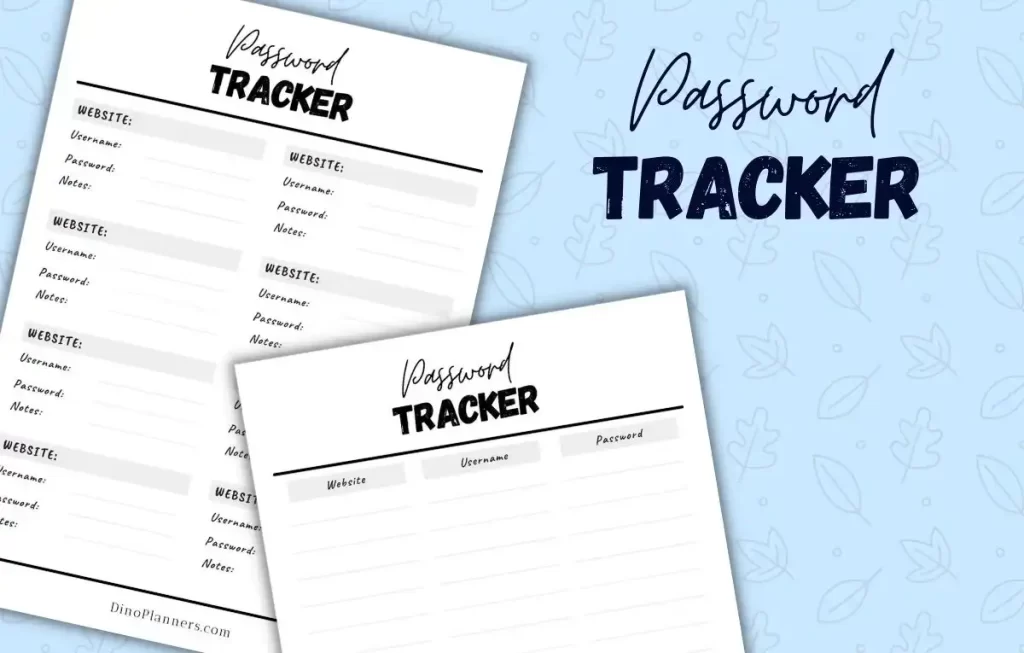 Password Tracker templates